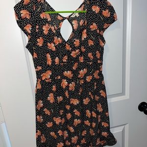 Polka dot dress with flowers